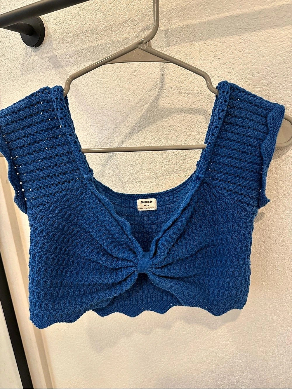 Cotton On Cotton Crop Top in Blue Size Medium